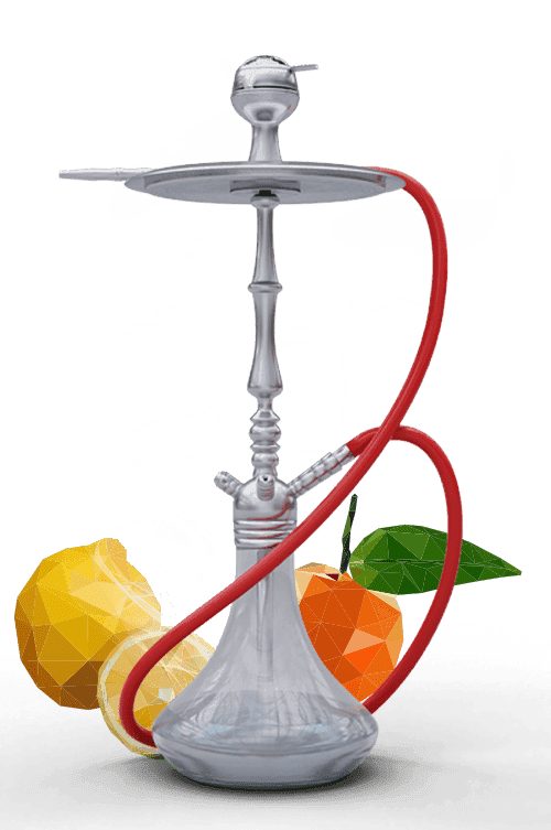 Shisha in smoke with fruits